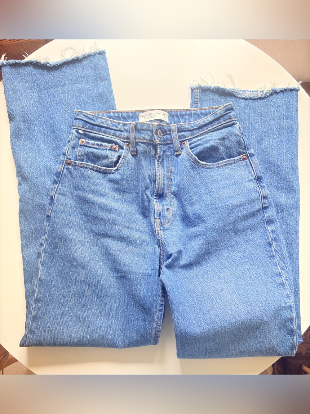 Abercrombie & Fitch 90’s Relaxed Jean High Rise Curve Love 26 2 R Jeans Raw Hem